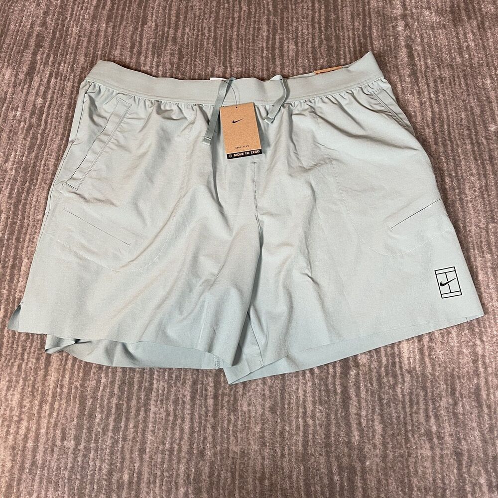 Nike Dri-FIT Tennis Shorts Mens XL Green Standard Fit 6" Length FZ6913-017 New